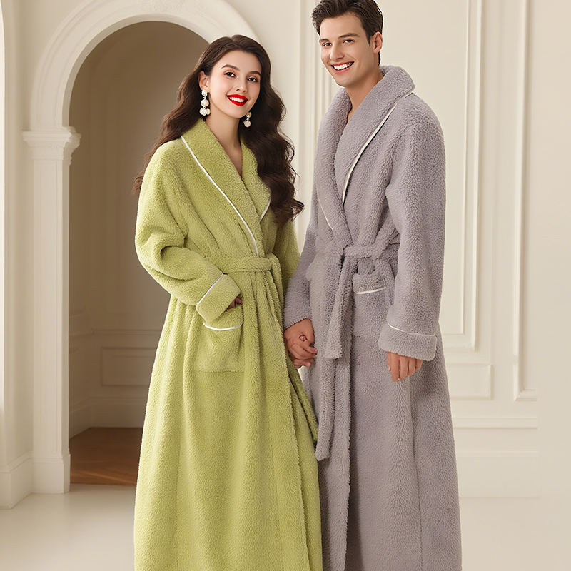 珊瑚绒睡袍女冬加长款