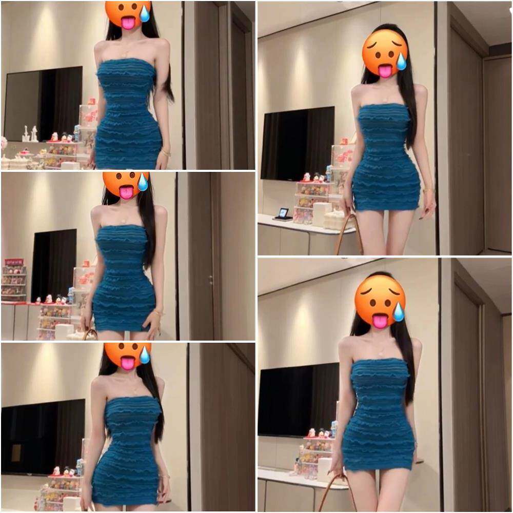 蹦迪辣妹性感抹胸包臀连衣裙短裙春夏巨辣凸显身材修身内搭礼服裙