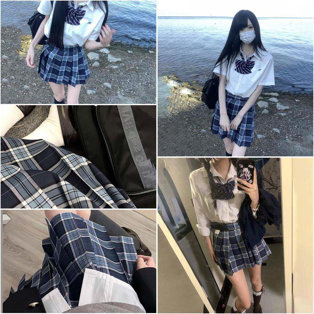 小田绫/百褶裙女jk校供感制服格裙短裙日常半身裙格子裙学生
