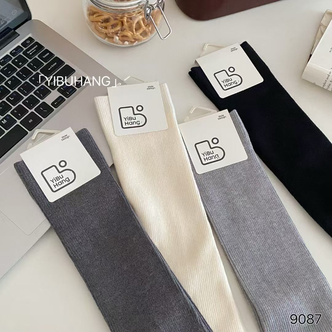 伊步航 9087 秋冬新款一体机·羊毛过膝袜套舒适保暖百搭简约