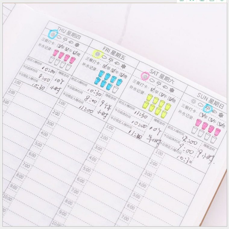 打卡本每日計劃日程本time表學生時間管理三餐飲水睡眠記錄24小時在類目 電子詞典/電紙書/文化用品, 紙張本冊, 筆記本/記事本中 - 來自Buy2taobao.com提供專業的淘寶代購服務