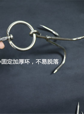 加粗加大不锈钢三爪猪肉吊钩优质烧腊挂钩三叉烧烤挂钩牛肉勾8厘