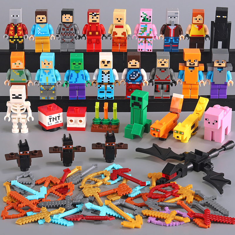 2025新款我的世界积木人仔全套武器小人偶摆件男孩子拼装玩具礼物