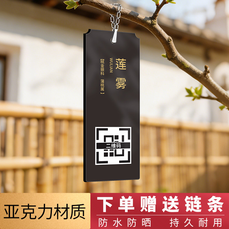 亚克力树牌挂牌定制植物园林树木标识牌介绍牌树名牌树铭牌花草牌