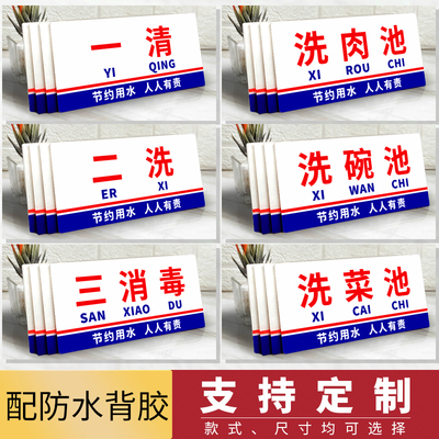 厨房全套标识自带防水背胶可定制