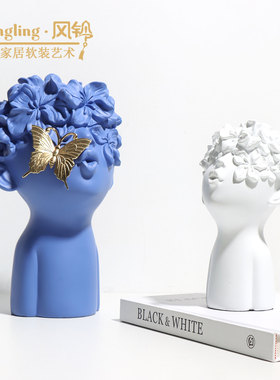 现代风格创意人物雕塑摆件样板间售楼处酒店玄关会客厅软装