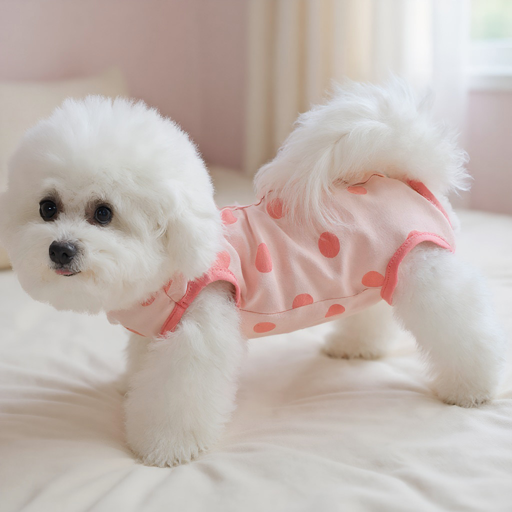 狗狗衣服小型犬夏季护肚衣泰迪比熊博美纯棉绝育服母猫手术后衣服