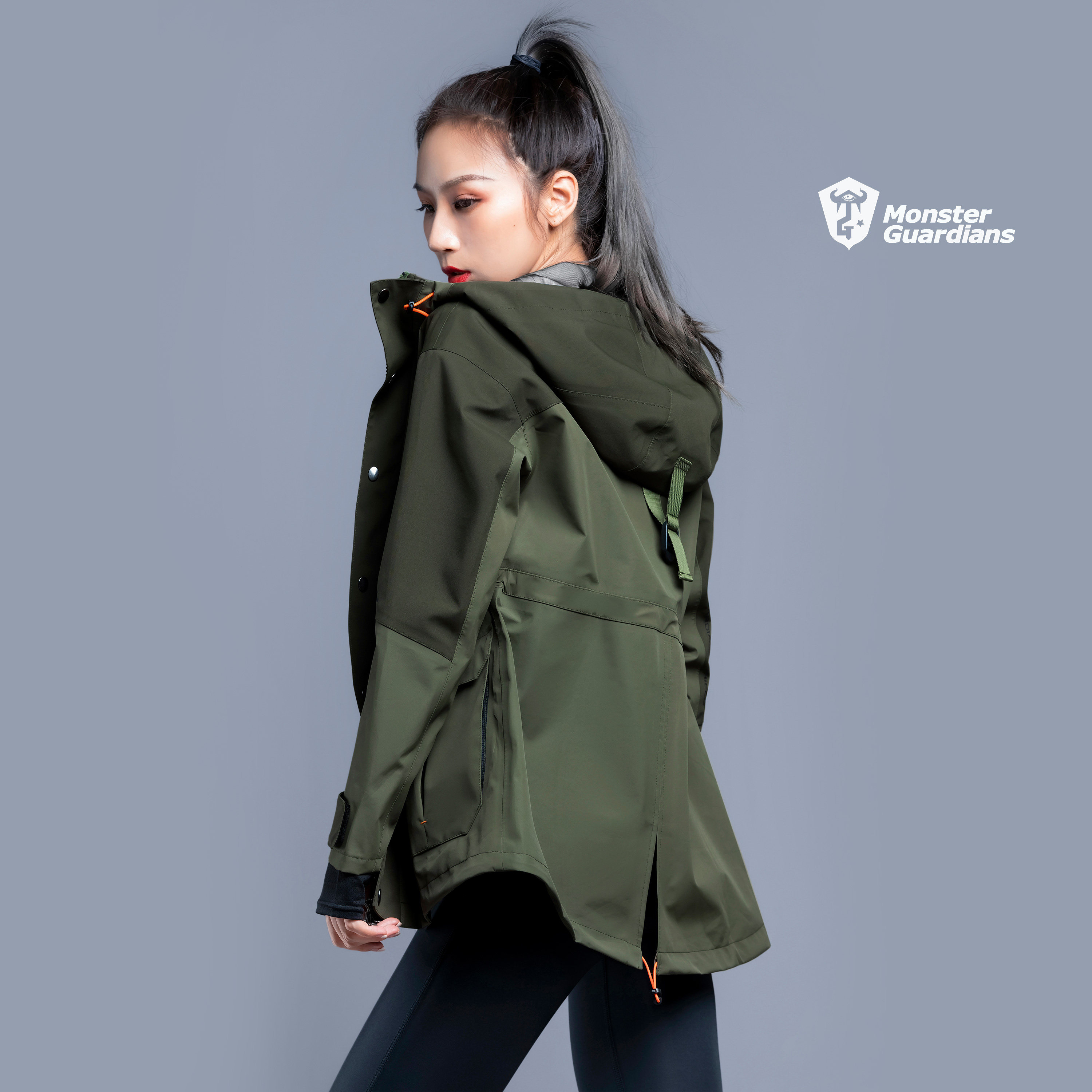 monster guardians户外冲锋衣女春款薄款潮牌工装外套单层msgd