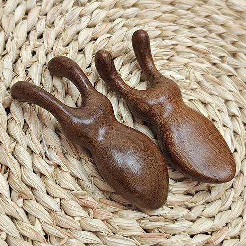 原木色按摩梳檀木按摩刮鼻梁神器