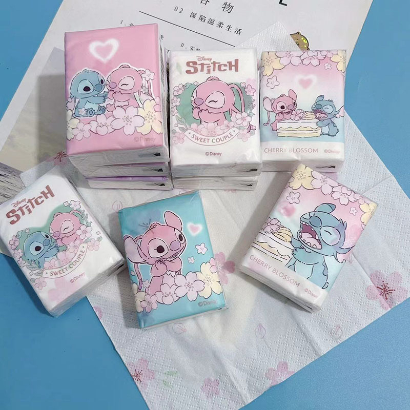 36包印花手帕纸史迪奇印花纸巾学生便携小包纸面巾纸卫生纸餐巾纸