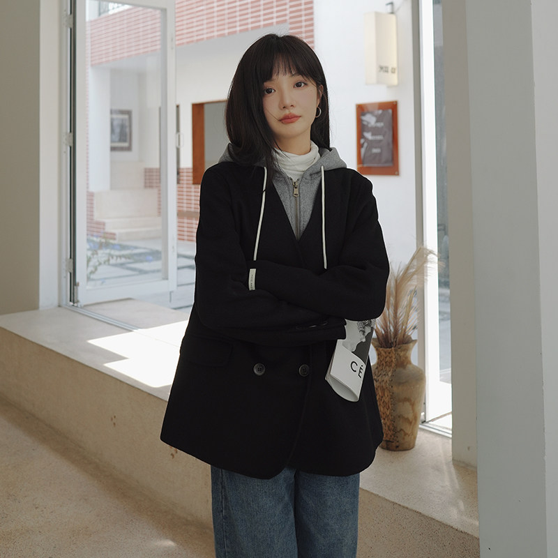双面尼假两件女外套2D115-405-p215-k318,女装毛呢外套,2D115