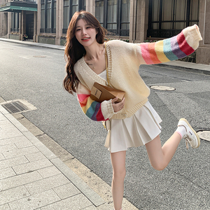 . 彩虹袖外套针织毛衣女2D115-A89-P85-K138图片