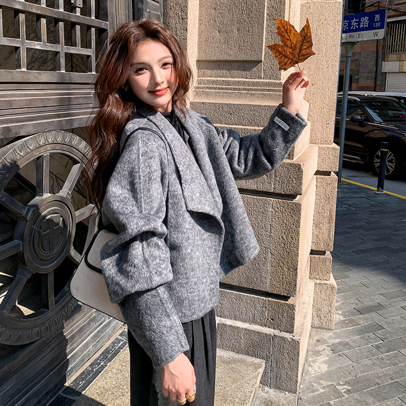 双面羊绒短外套女2D115-C199-P215-K338，女装毛呢外套，2D115