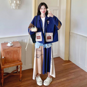 防晒上衣+牛仔拼接裙女套 2D115-C170上衣P145-K218半裙P105-K168图片