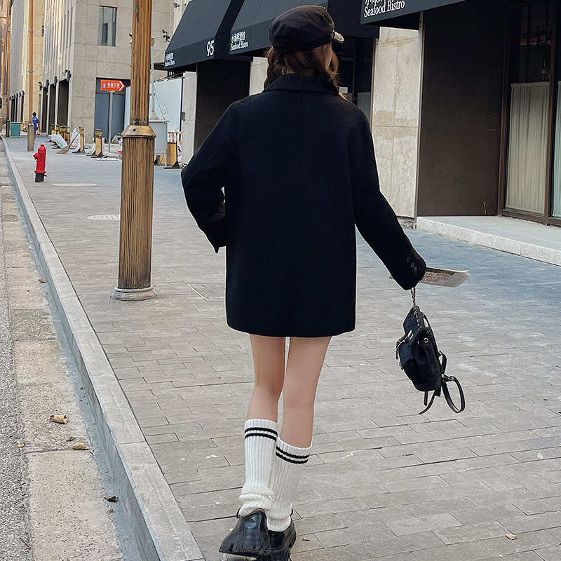 学院风双棉羊绒女外套2D115-A97-P205-K308,女装毛呢外套,2D115