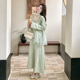 加色上衣+半裙+脖带毛衣套装2D115-C810-P165-K238，女装针织衫/毛衣，2D115