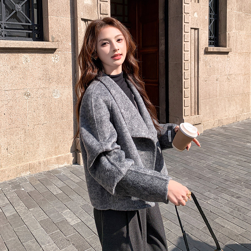 双面羊绒短外套女2D115-C199-P215-K338，女装毛呢外套，2D115