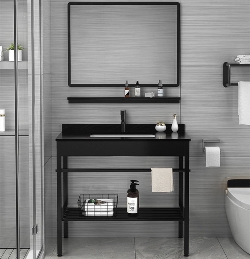 阳台落地式洗手盆不锈钢支架卫生间陶瓷洗脸盆柜组合一体岩板现代,家装主材,浴室柜组合,淘宝优惠券,粉丝福利购,淘宝优惠卷