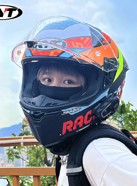 新款KYT全盔摩托车冬季头盔男防雾双镜片R2R进口机车头盔女国标3C