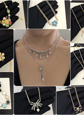 高定~26C爆款字母星星花朵项链