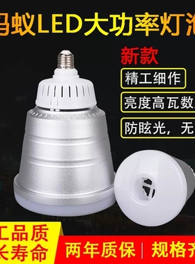 LED大功率球泡灯50W100W80W超亮蚂蚁款灯球泡螺口厂房灯节能灯泡
