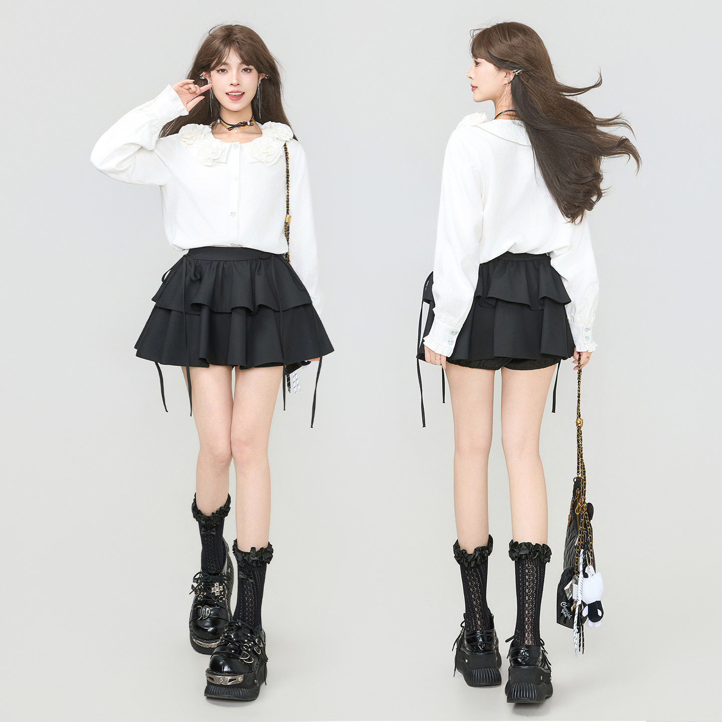 KEIKO 手工玫瑰花领白色长袖衬衫女2026春季气质通勤立体花朵上衣,女装/女士精品,衬衫,淘宝优惠券,粉丝福利购,淘宝优惠卷