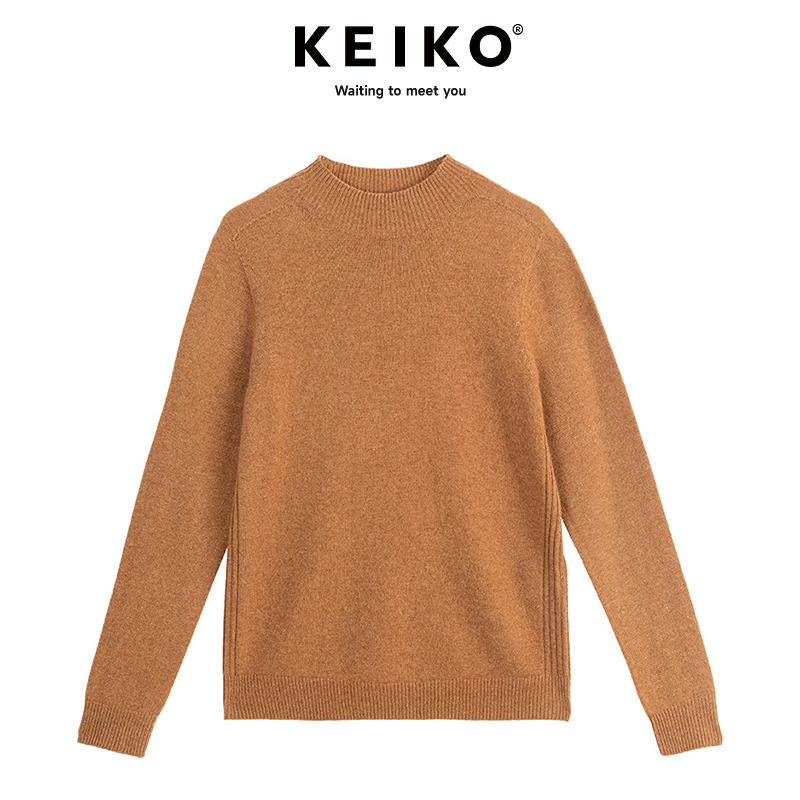 凯莉欧半高领针织衫保暖纯色简约