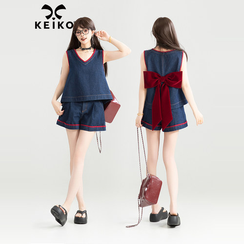 KEIKO鬼马少女感牛仔套装
