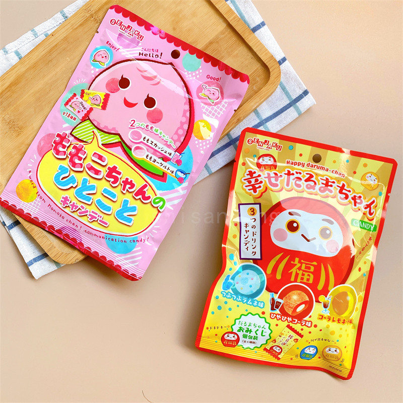 日本进口零食扇雀饴柠檬可乐汽水味桃子味夹心硬糖喜糖新年糖果女