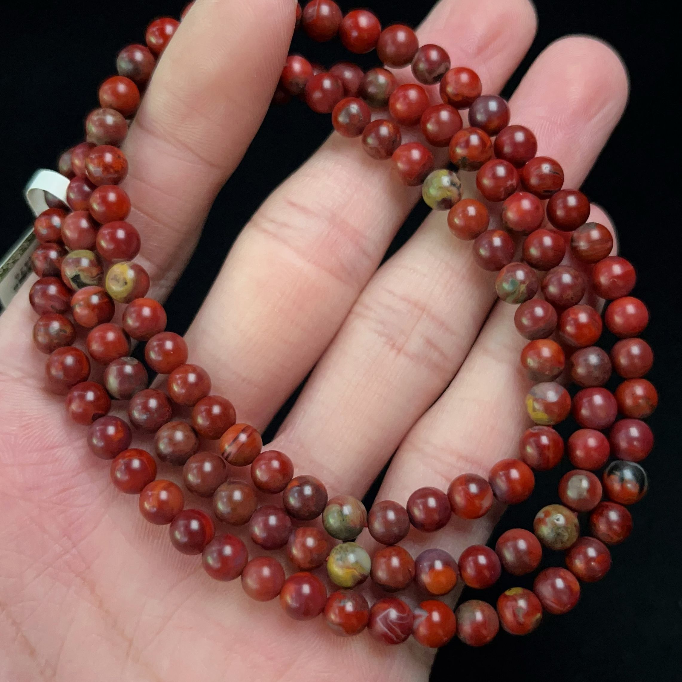 1406C09凉山九口料南红九口鸡血包浆多圈手串
