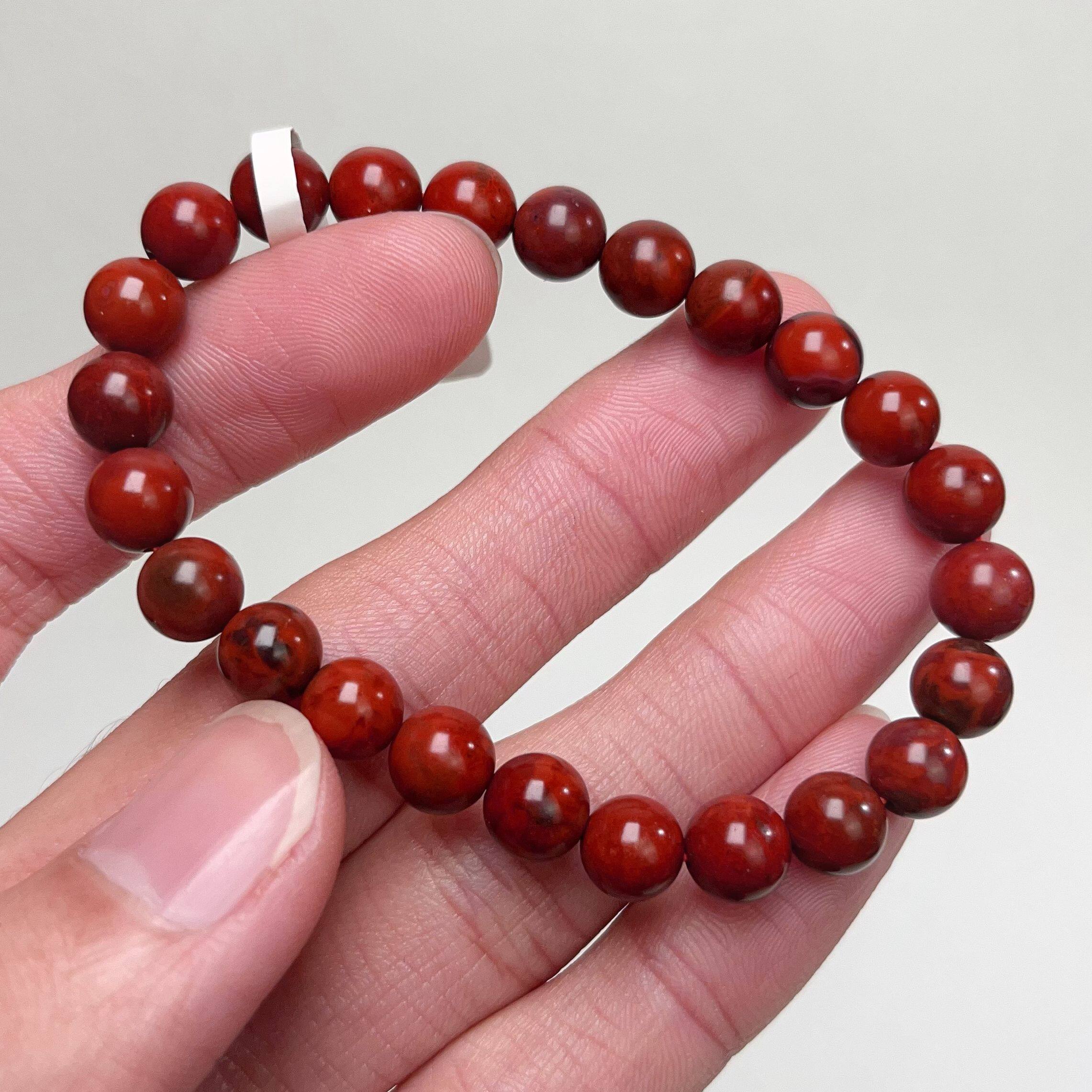 458C46凉山九口料南红鸡血包浆单圈手串