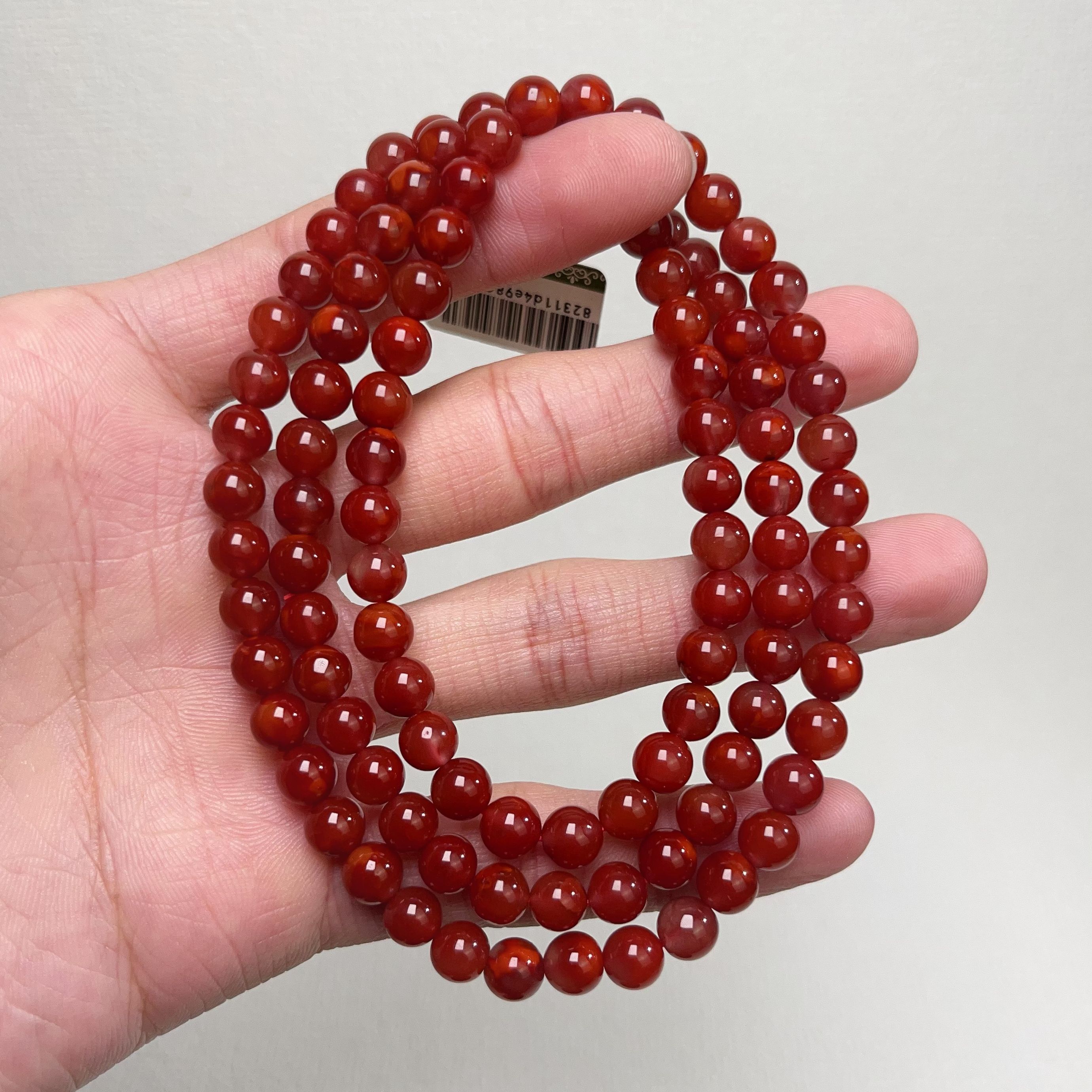 565C45凉山瓦西料南红牛血锦红多圈手串项链