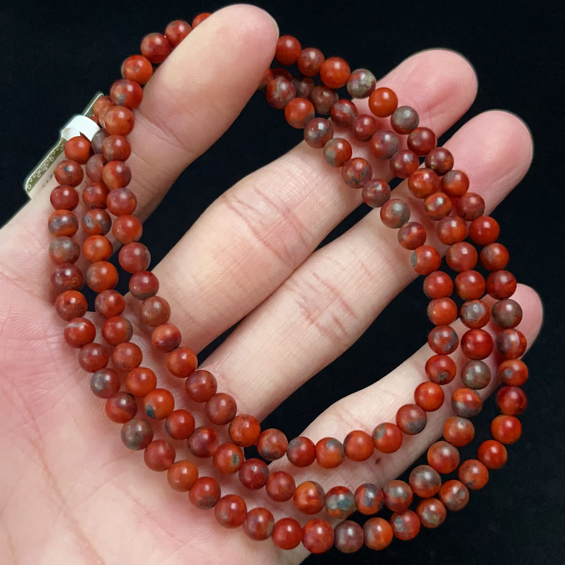 181C09九口料南红九口鸡血包浆多圈手串项链