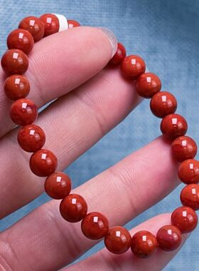 347F96凉山瓦西料南红柿子锦红单圈手串多样性发其一