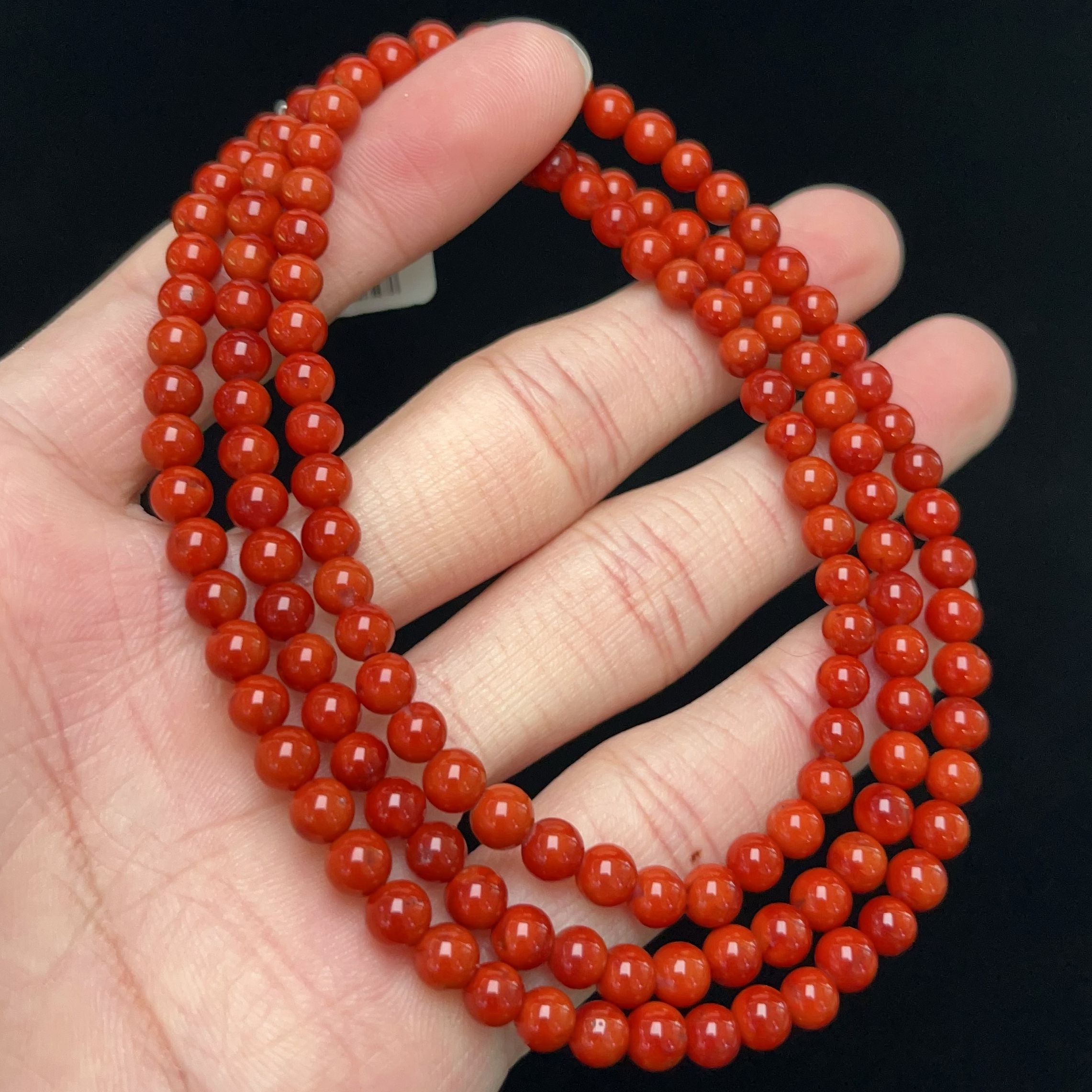 167A42四川凉山高品质南红柿子红多圈手串项链