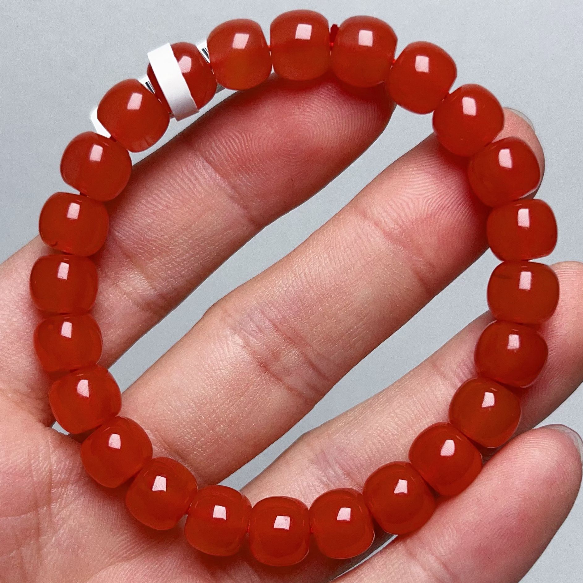 1339F82保山料南红保山辣椒红单圈手串