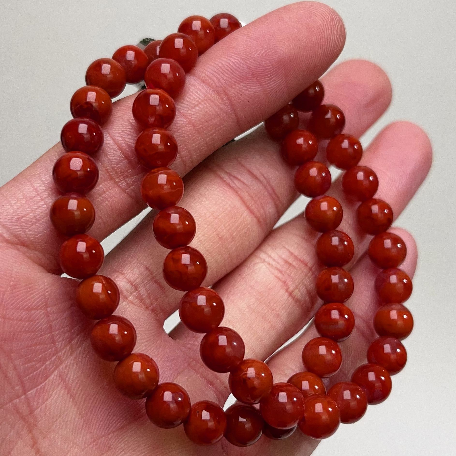 156C53凉山瓦西料南红柿子锦火焰单圈手串多样性发其一