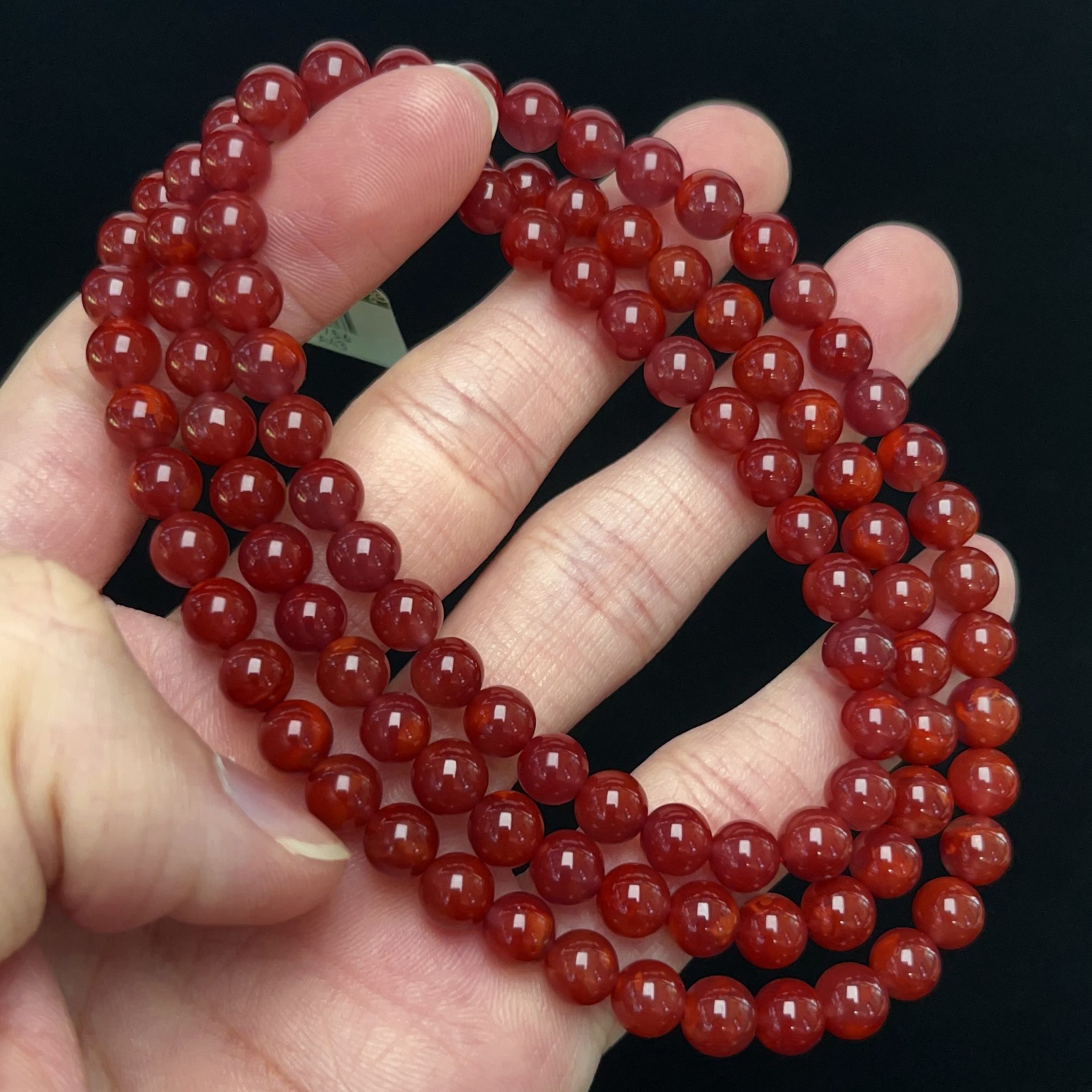756A43凉山南红收藏牛血红多圈手串项链