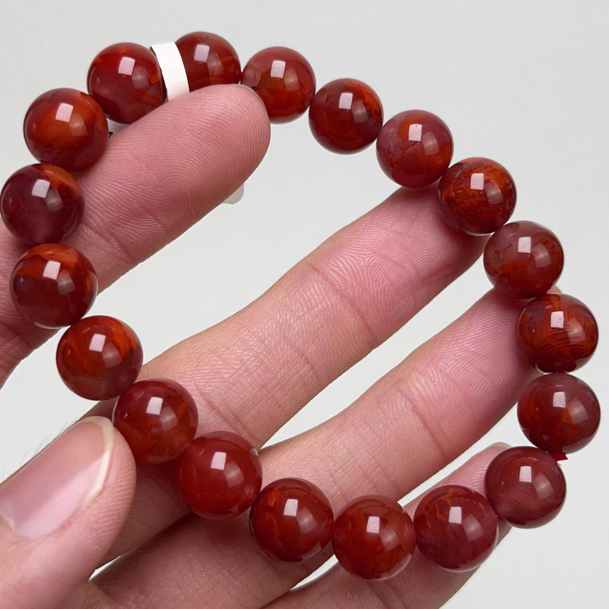 202C36凉山南红玫瑰意境飘花单圈手串多样性发其一