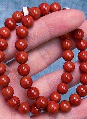 1458C48凉山瓦西料南红正色柿子锦红单圈手串多样性发其一