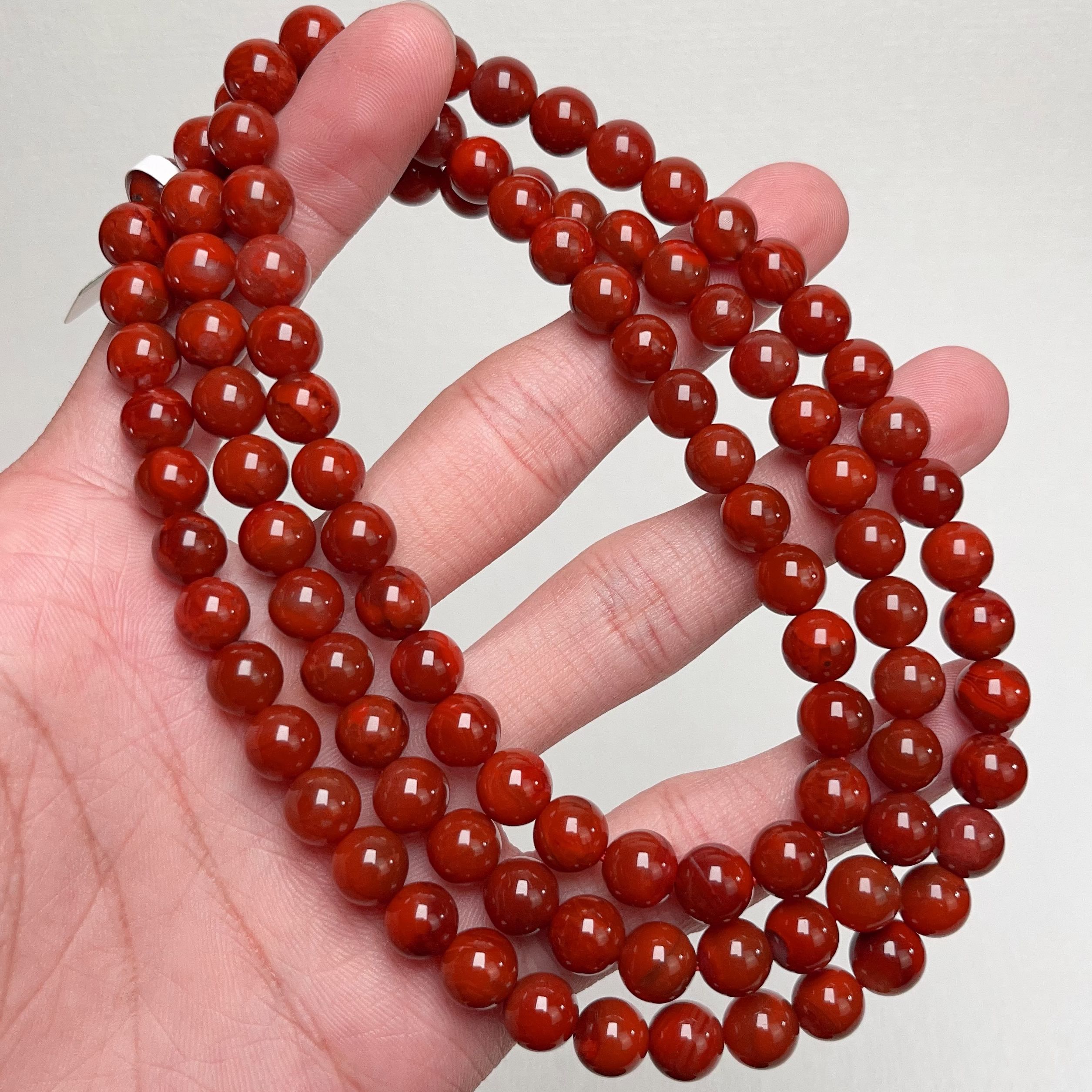 258C53凉山瓦西料南红火焰多圈手串