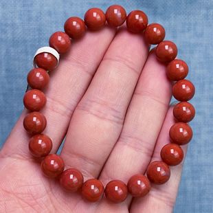 099C41凉山南红玫瑰柿子红单圈手串 多样性发其一