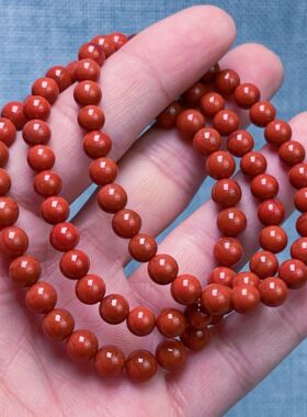 07F76凉山瓦西料南红柿子红单圈手串多样性发其一