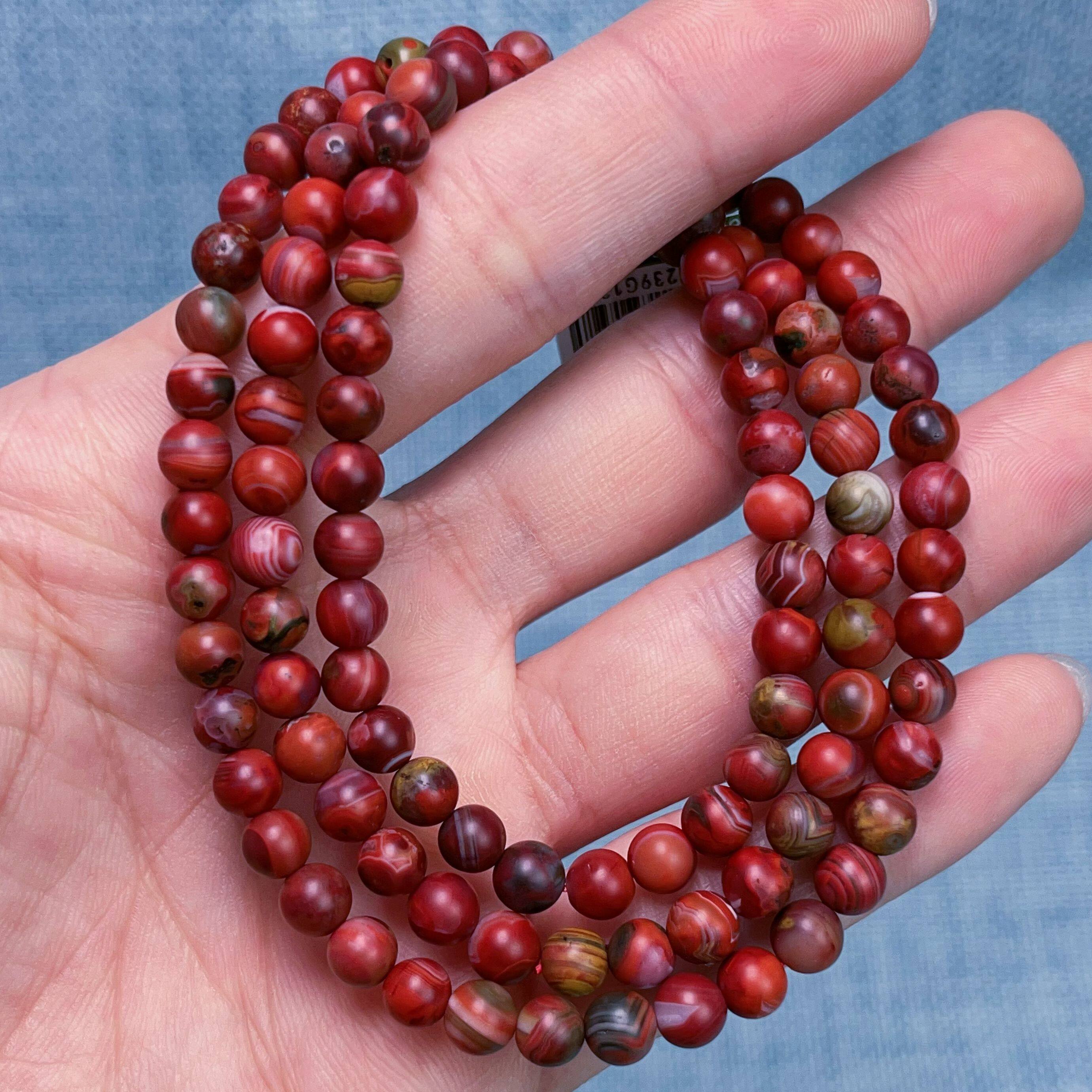 658C09大山包南红包浆三彩包浆多圈手串项链