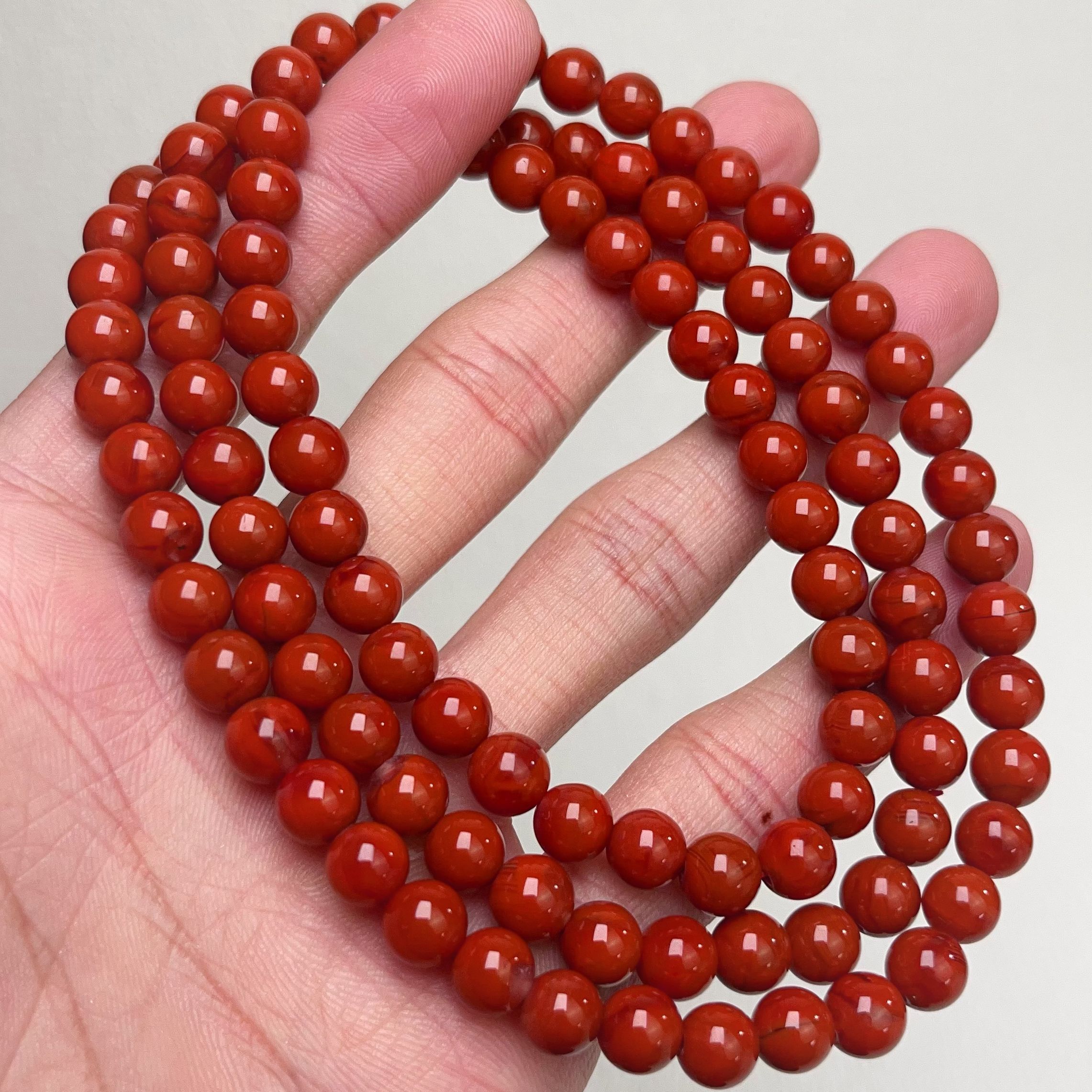 458C08凉山瓦西料南红柿子锦火焰多圈手串