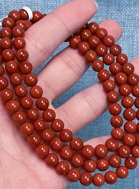 557C08凉山瓦西料南红满色肉柿子锦红多圈手串项链