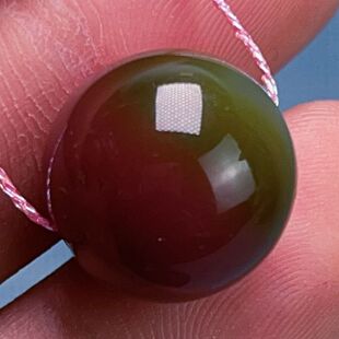 04C64凉山原矿高品质盐源西瓜色玛瑙圆珠吊坠