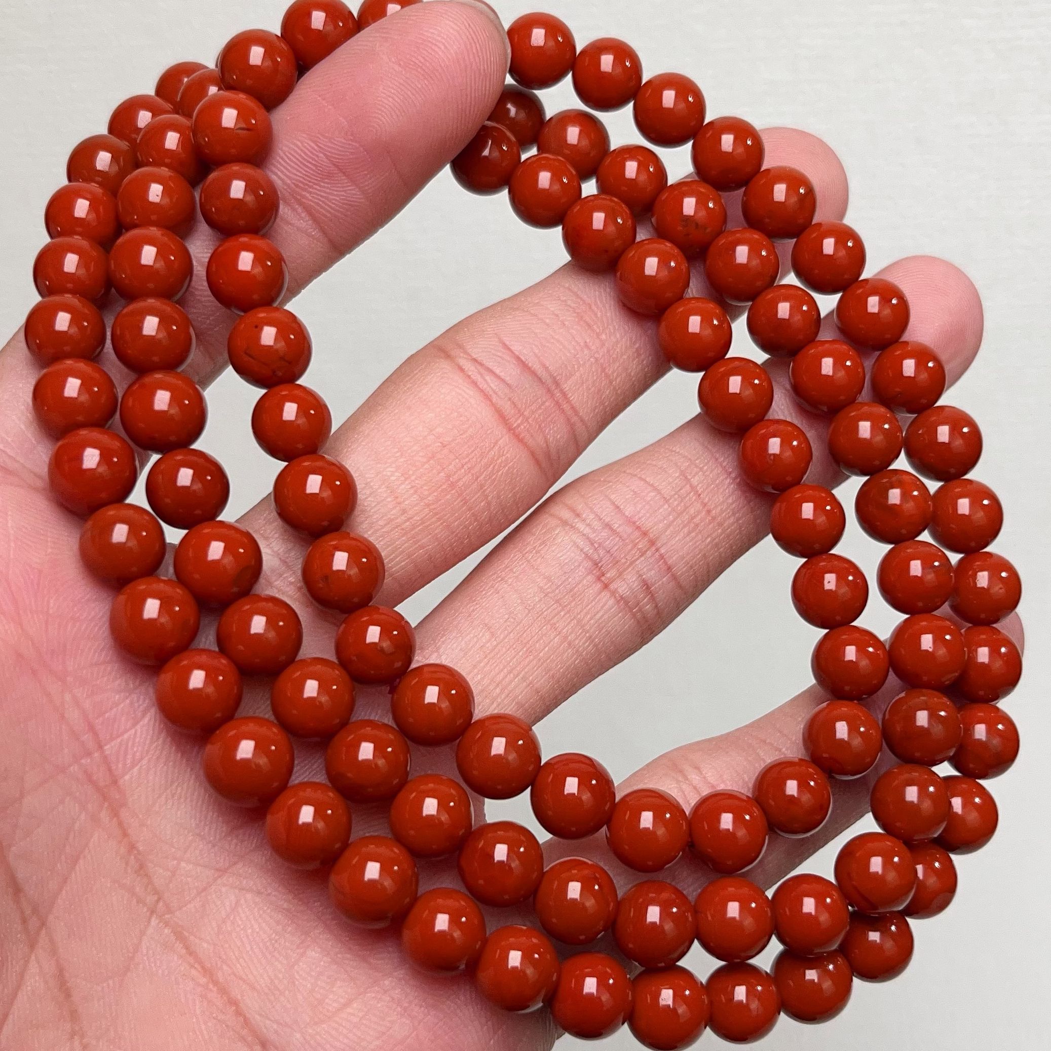 1306C57凉山瓦西料南红满色满肉柿子锦多圈手串