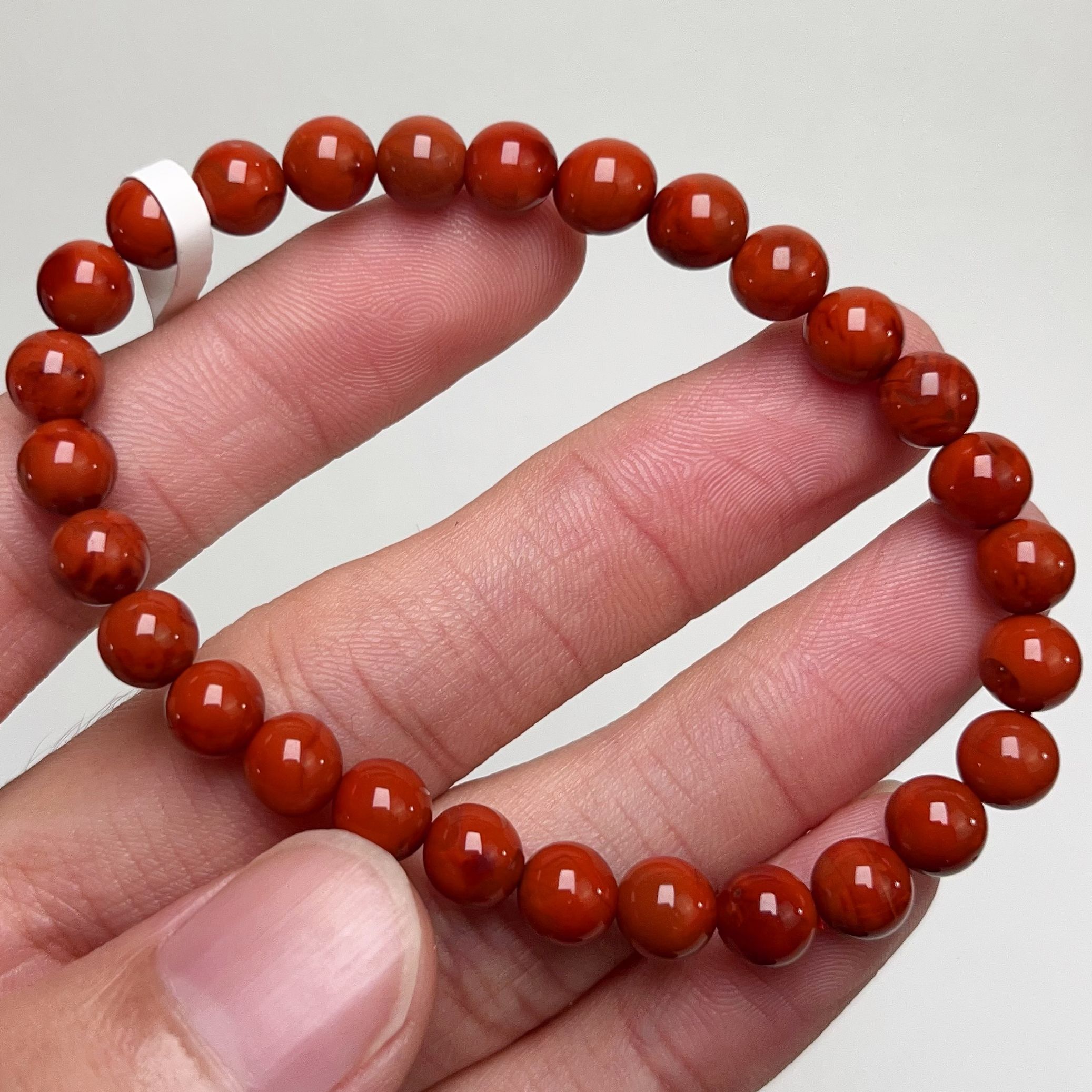 259C54凉山瓦西料南红牛血双色锦红火焰单圈手串