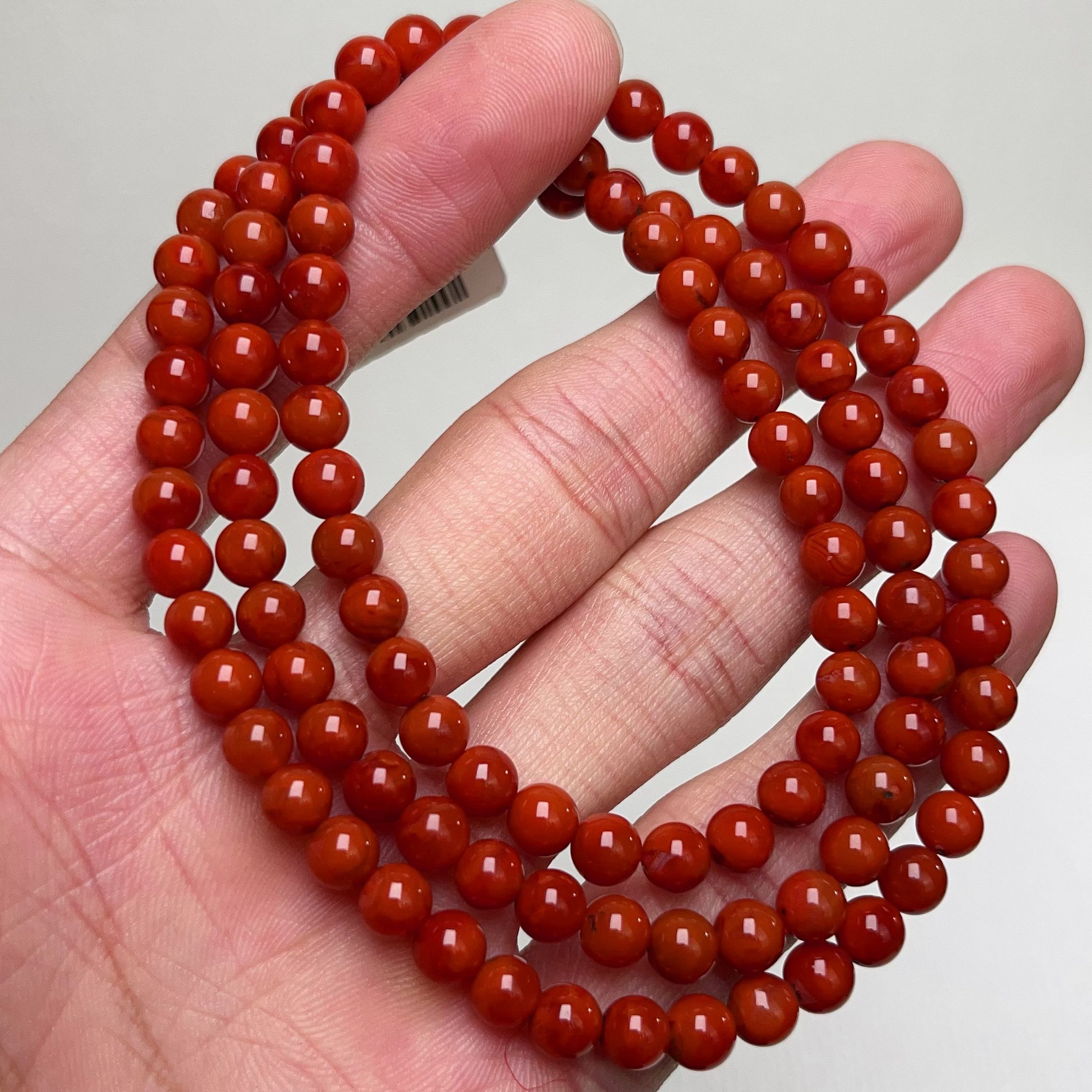 137C21凉山瓦西料南红柿子锦红多圈手串项链